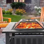 Марка: WerkBull3в1 маса 'Fire Pit' - BBQ, камина, ледарка На стоманен - Image 3