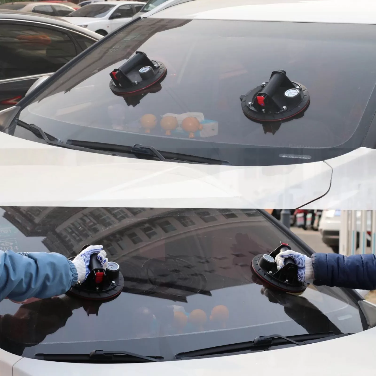 Вендуза с манометър за плочки, стъкла и др. вакуумна помпа Ø200 мм. HAWEK. 130 кг. - Image 6