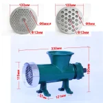Професионална чугунена месомелачка №32 с електромотор 2.2kW, ножове, решетки и фунии. Подходяща за кайма, колбаси и домати. Тегло 24 кг. - Image 4