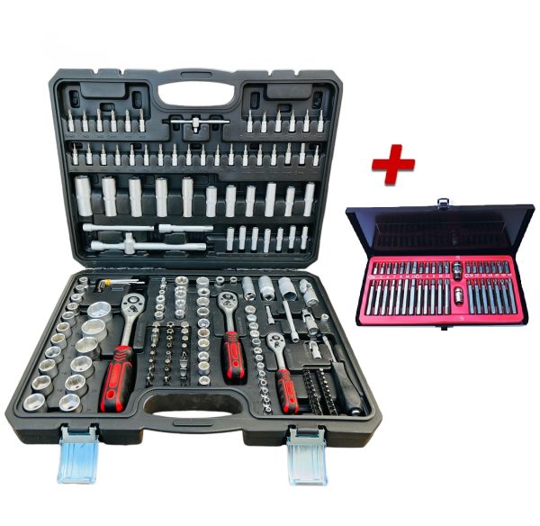 Професионален куфар с инструменти 172 части Stahl Mayer + Комплект накрайници – Торксове , 41 части