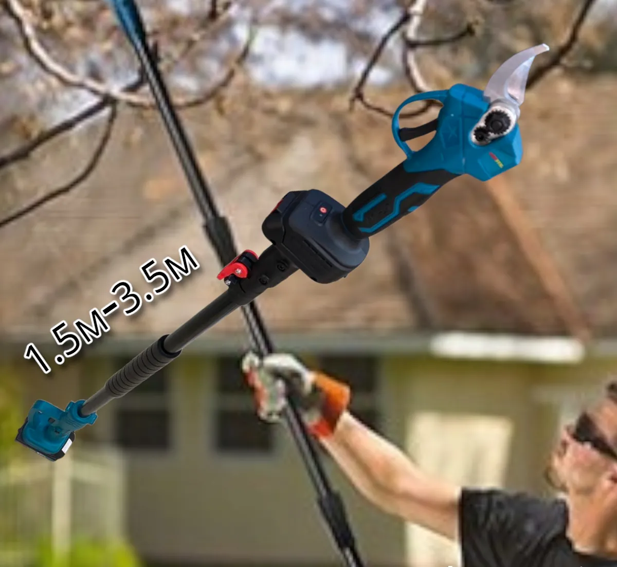 3 в 1 градински комплект KRAFT ROYAL 36V 8.0Ah включва ножица, резачка и телескопичен прът - Image 3