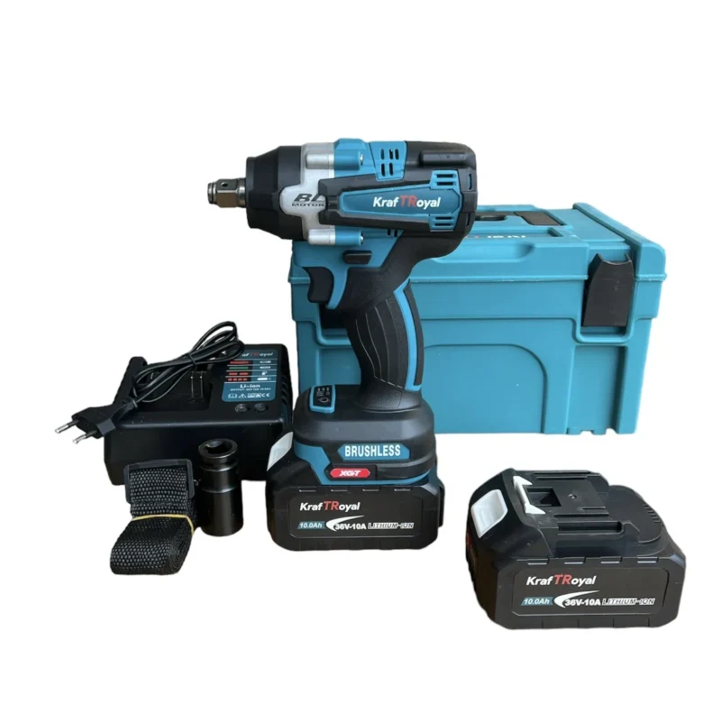 Безчетков комбиниран акумулаторен ударен гайковерт-винтоверт KraftRoyal 36V 10Ah 850 N/m