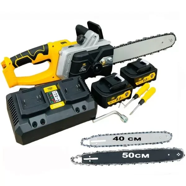 Акумулаторна резачка Vermark Starke 36V 40см и 50см шина и 2 вериги 2 батерий 8Ah