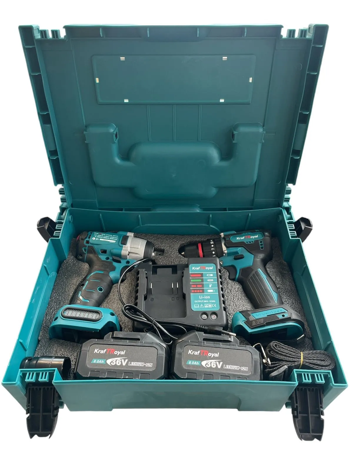 Акумулаторни безчеткови Гайковерт и Винтоверт 36V-2x 8AH бат. в куфар KRAFTROYAL с 3 режима на работа - Image 3