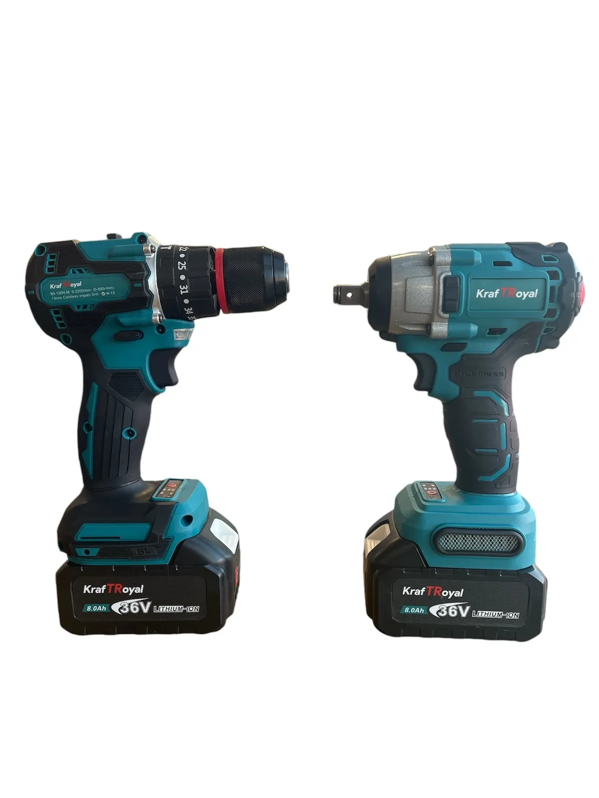 Акумулаторни безчеткови Гайковерт и Винтоверт 36V-2x 8AH бат. в куфар KRAFTROYAL с 3 режима на работа - Image 2