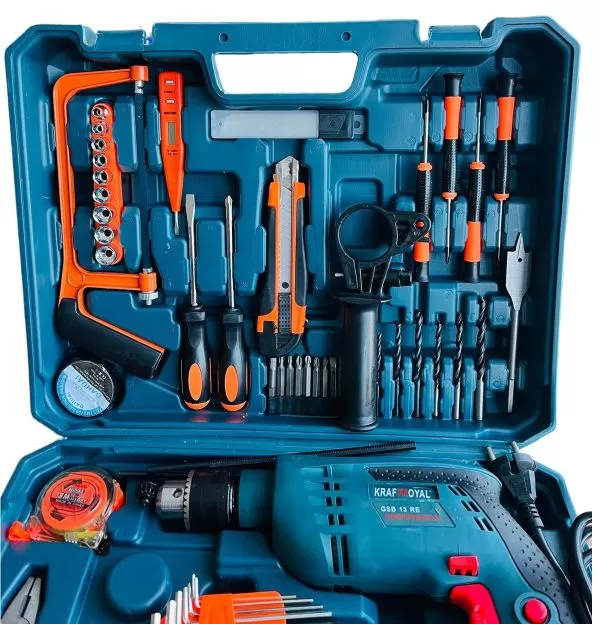 Пробивна бормашина KraftRoyal 1200w. + 111 части Куфар с инструменти - Image 6
