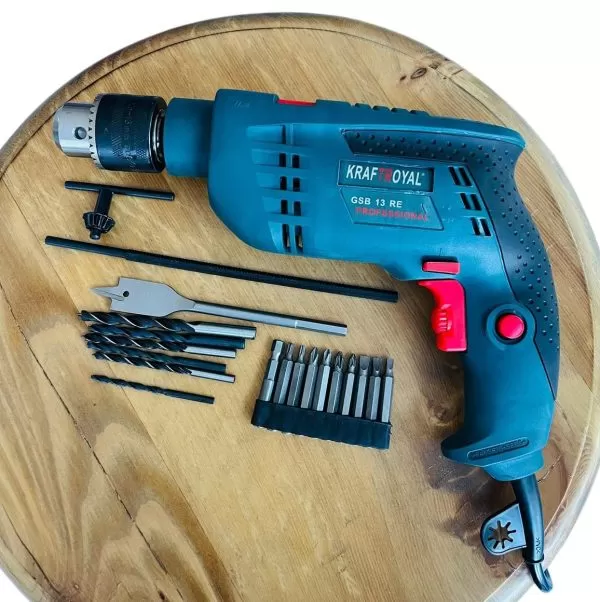 Пробивна бормашина KraftRoyal 1200w. + 111 части Куфар с инструменти - Image 8