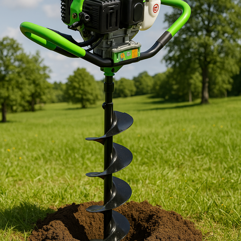 Немски бензинов свредел KraftRoyal 68cc 4kW – Мощен уред за пробиване в почва с антивибрационна система