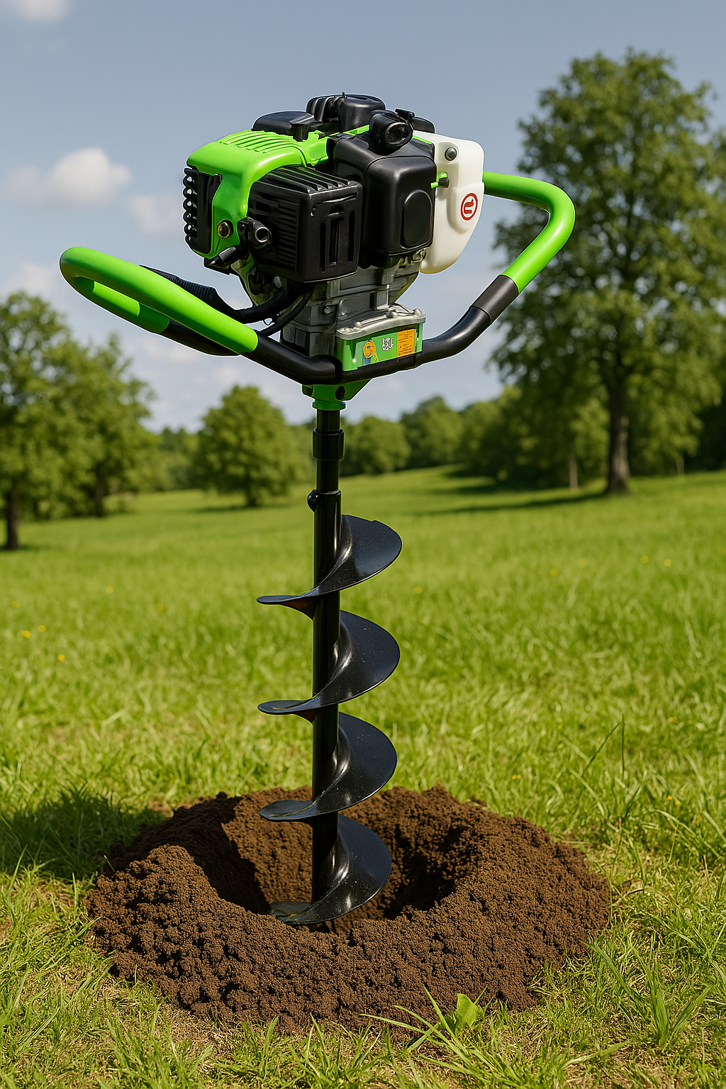 Немски бензинов свредел KraftRoyal 68cc 4kW – Мощен уред за пробиване в почва с антивибрационна система