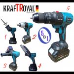 5в1 Универсален акумулаторен комплект KRAFTROYAL 36V 8Ah – винтоверт, гайковерт, саблен трион, верижен трион за клони и ъглошлайф - Image 8