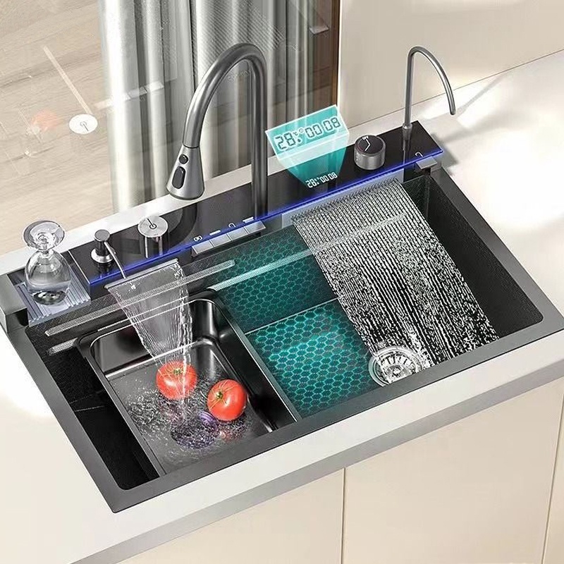 Smart Sink V1 2025 – Смарт кухненска мивка с LED дисплей и аксесоари