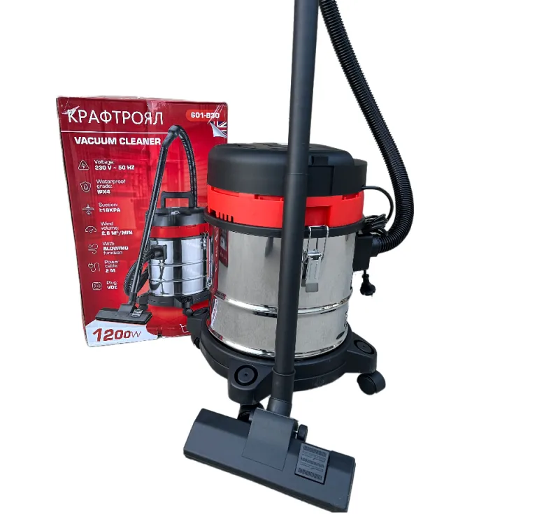 Индустриална прахосмукачка KRAFTROYAL 1200W – сухо и мокро, 30 л