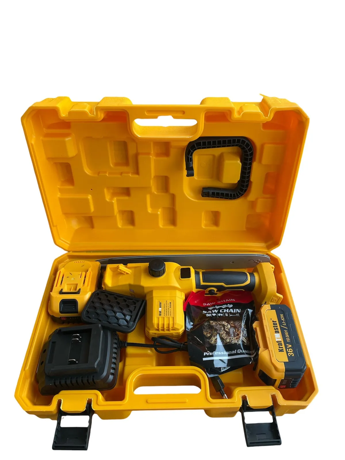 Акумулаторна резачка KrafTMaster 36V 10Ah с 30 см шина и 2 батерии - Image 4